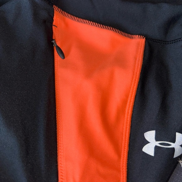 UNDER ARMOUR WOMEN'S HEATGEAR COMPRESSION LEGGINGS BLACK /ORANGE - Picture 4 of 12